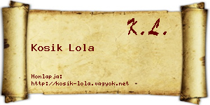 Kosik Lola névjegykártya